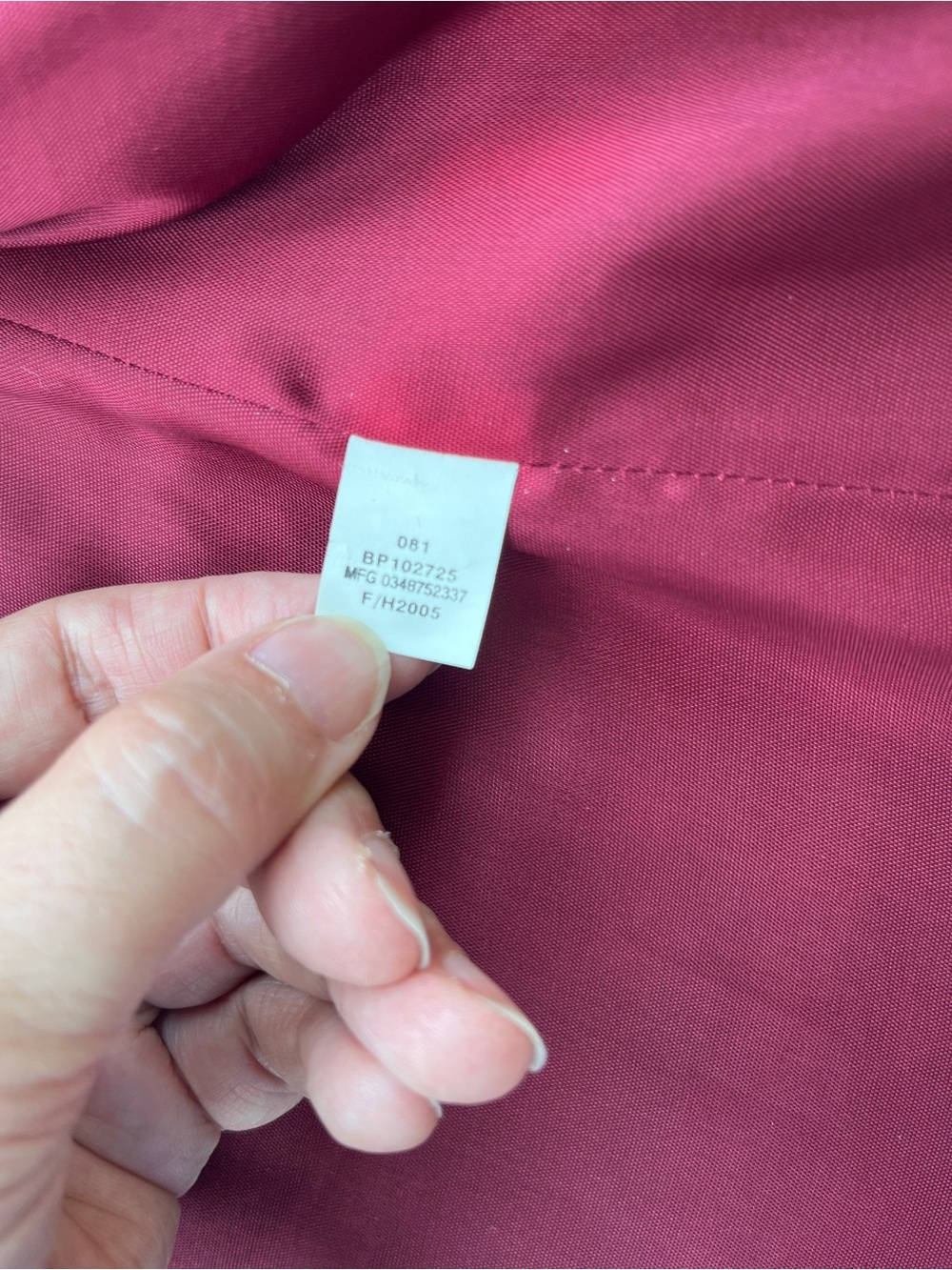 Vintage (‘05) Frenchi Burgundy & White Faux-Fur Trim Circle Pattern Coat! - Picture 10 of 12